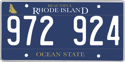 RI license plate 972924