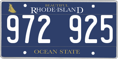 RI license plate 972925
