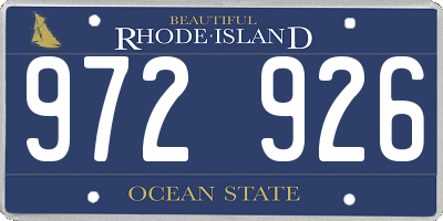RI license plate 972926