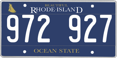 RI license plate 972927
