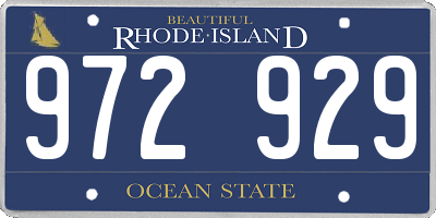 RI license plate 972929