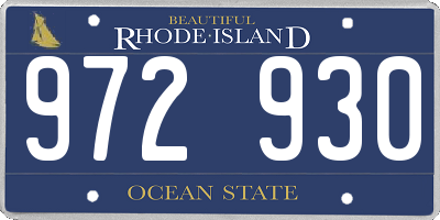 RI license plate 972930