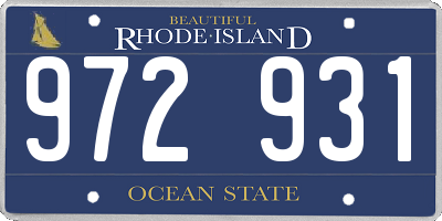 RI license plate 972931