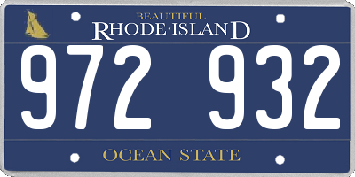 RI license plate 972932