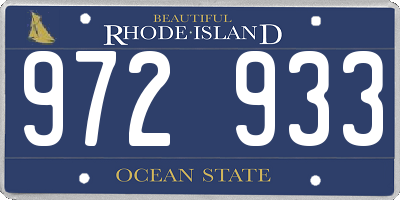 RI license plate 972933