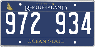 RI license plate 972934
