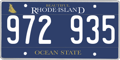 RI license plate 972935