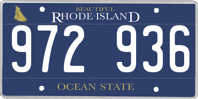 RI license plate 972936