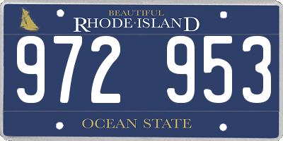 RI license plate 972953