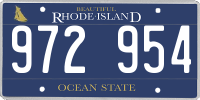 RI license plate 972954