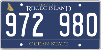 RI license plate 972980