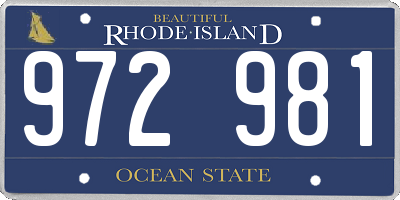 RI license plate 972981