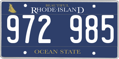 RI license plate 972985