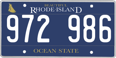 RI license plate 972986