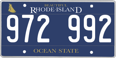 RI license plate 972992