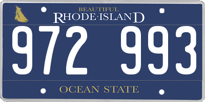 RI license plate 972993