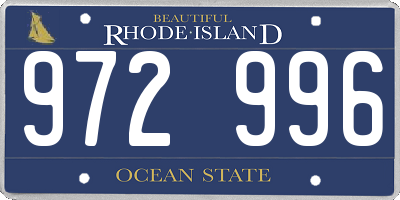 RI license plate 972996