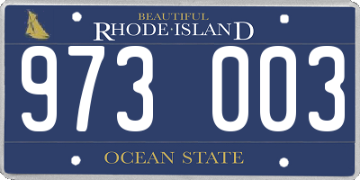 RI license plate 973003