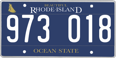 RI license plate 973018