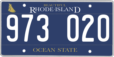 RI license plate 973020