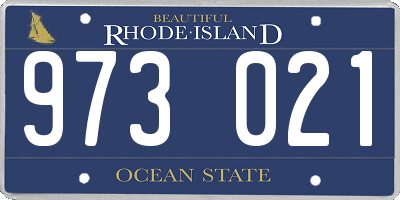 RI license plate 973021