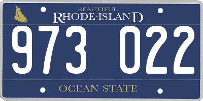 RI license plate 973022