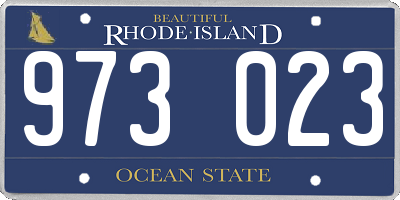 RI license plate 973023