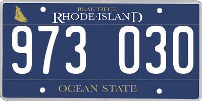 RI license plate 973030