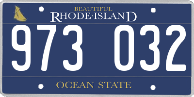 RI license plate 973032