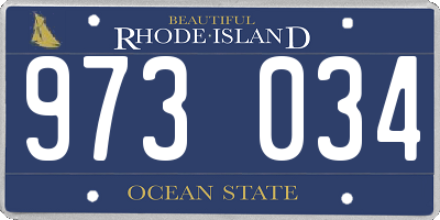 RI license plate 973034