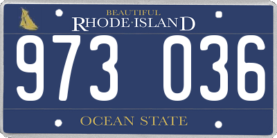 RI license plate 973036