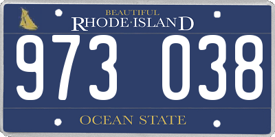 RI license plate 973038
