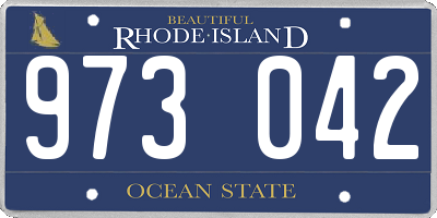 RI license plate 973042