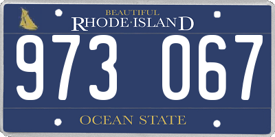RI license plate 973067