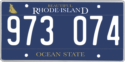 RI license plate 973074