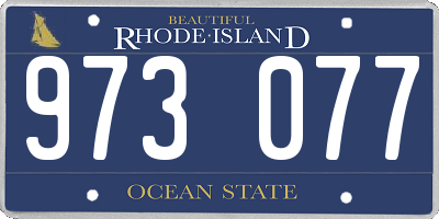 RI license plate 973077