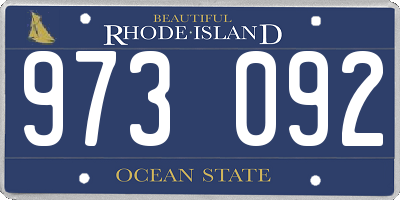 RI license plate 973092