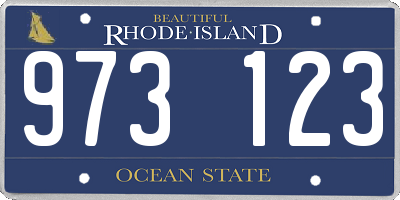 RI license plate 973123