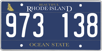 RI license plate 973138