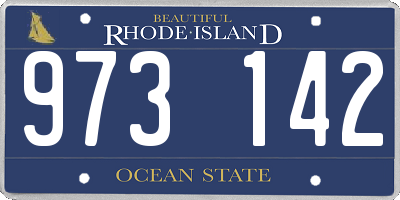 RI license plate 973142