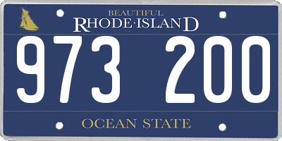RI license plate 973200