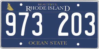 RI license plate 973203
