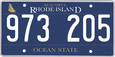 RI license plate 973205