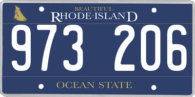 RI license plate 973206