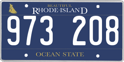 RI license plate 973208