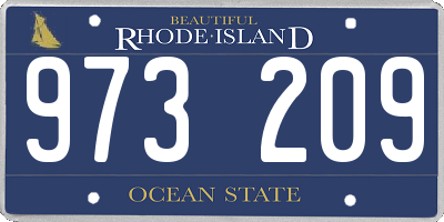 RI license plate 973209