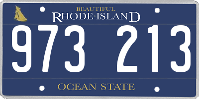 RI license plate 973213