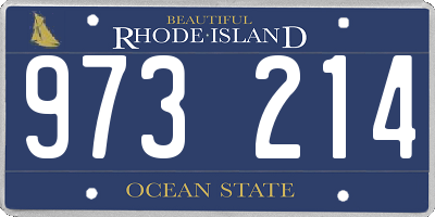 RI license plate 973214