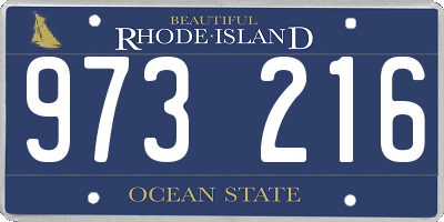 RI license plate 973216