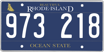 RI license plate 973218